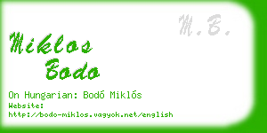 miklos bodo business card