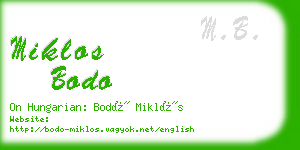 miklos bodo business card